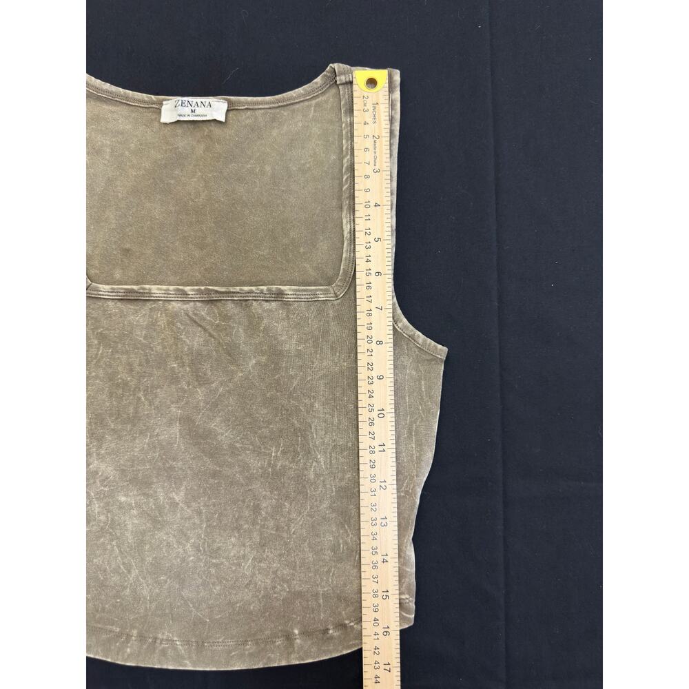 Zenana Washed Square Neck Cropped Tank Top – Size M – NWT Fall, BTS Layering - Picture 6 of 8